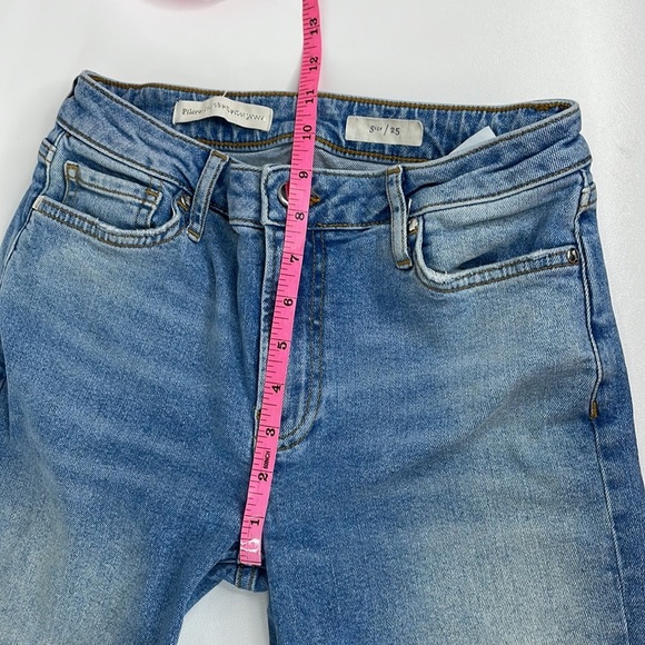 Anthropologie Pilcro Floral Embroidered Straight Leg Cropped Jeans 25 - Picture 13 of 14